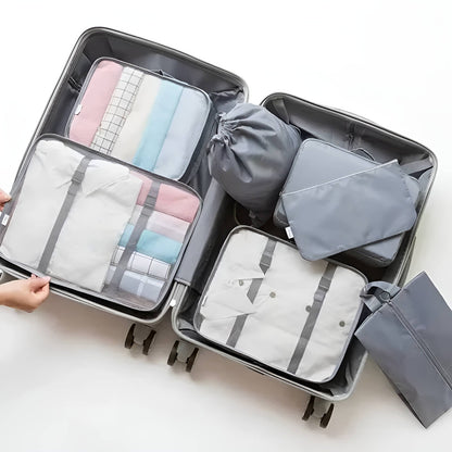 Travel Organizer Cubes with Mesh Panels – 7-Piece Set