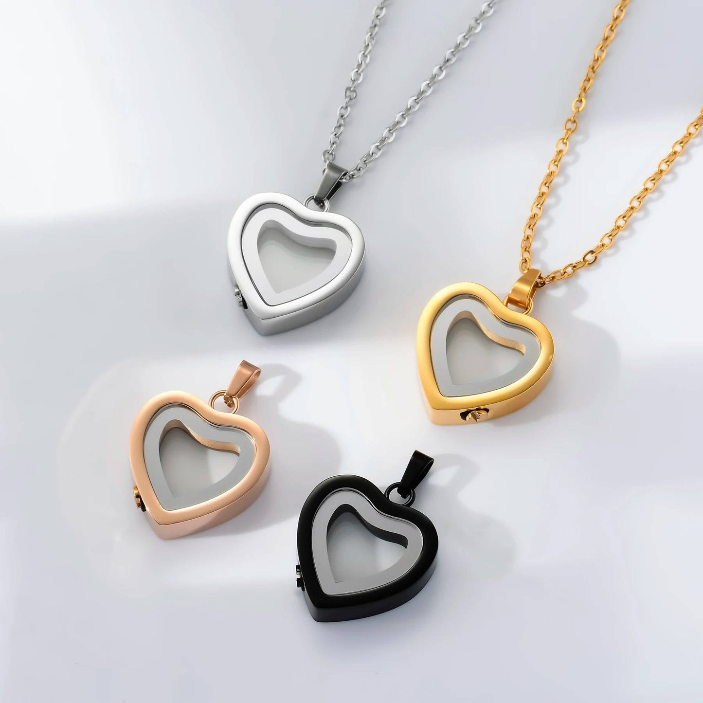 Stainless Steel Heart Necklace - Waterproof Memorial Jewelry for Ashes
