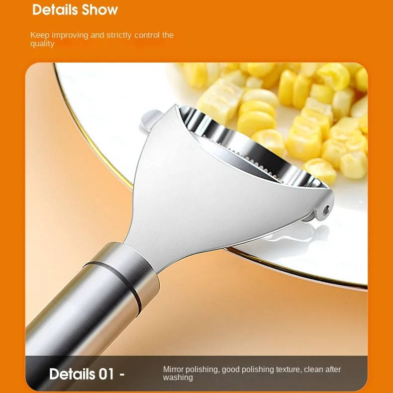 Effortless Corn Kernel Remover with Serrated Steel Blade