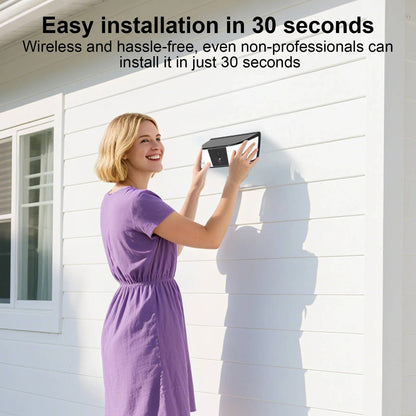 2K Resolution Floodlight Camera with Dual Band Wifi and Human Detection, Solar Rechargeable