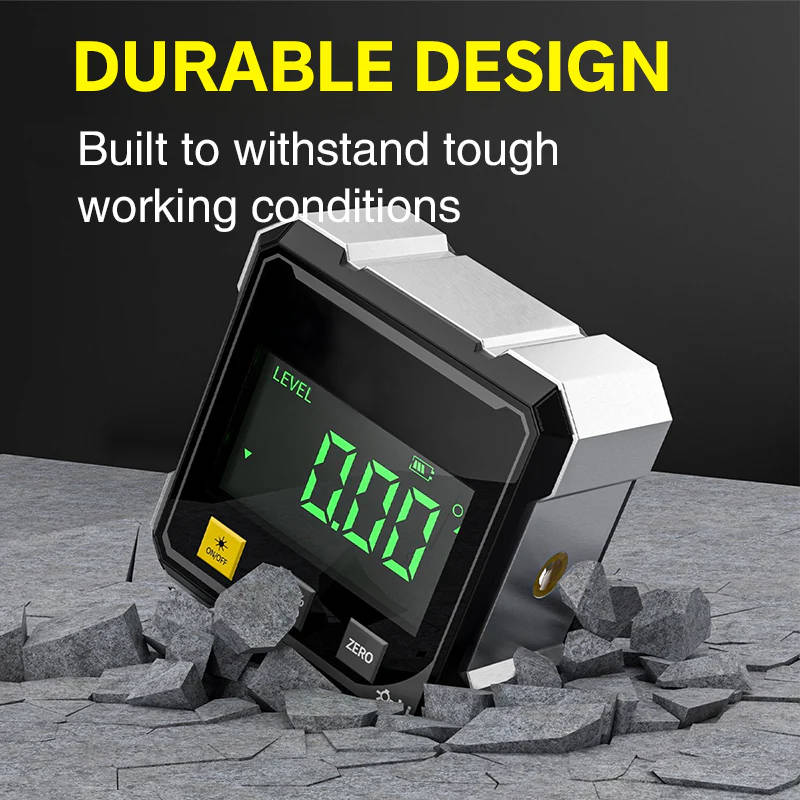 Precision Angle Measuring Tool with Magnetic Mount and LED Display