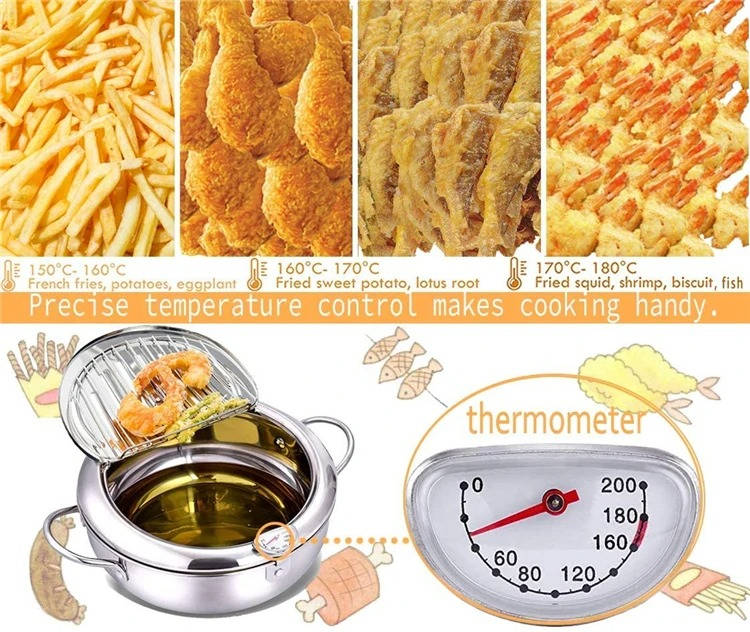 Versatile Deep Fryer with Protective Lid and Integrated Thermometer