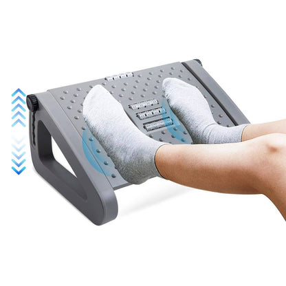 Ergonomic Footrest with Massage Rollers - Adjustable 3.5 to 7.5 inches for Home and Office