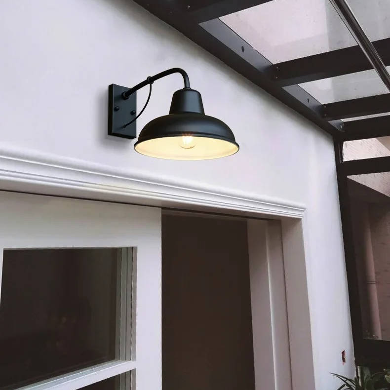 Elegant Wall-Mounted Barn Light with E26/E27 Bulb Compatibility