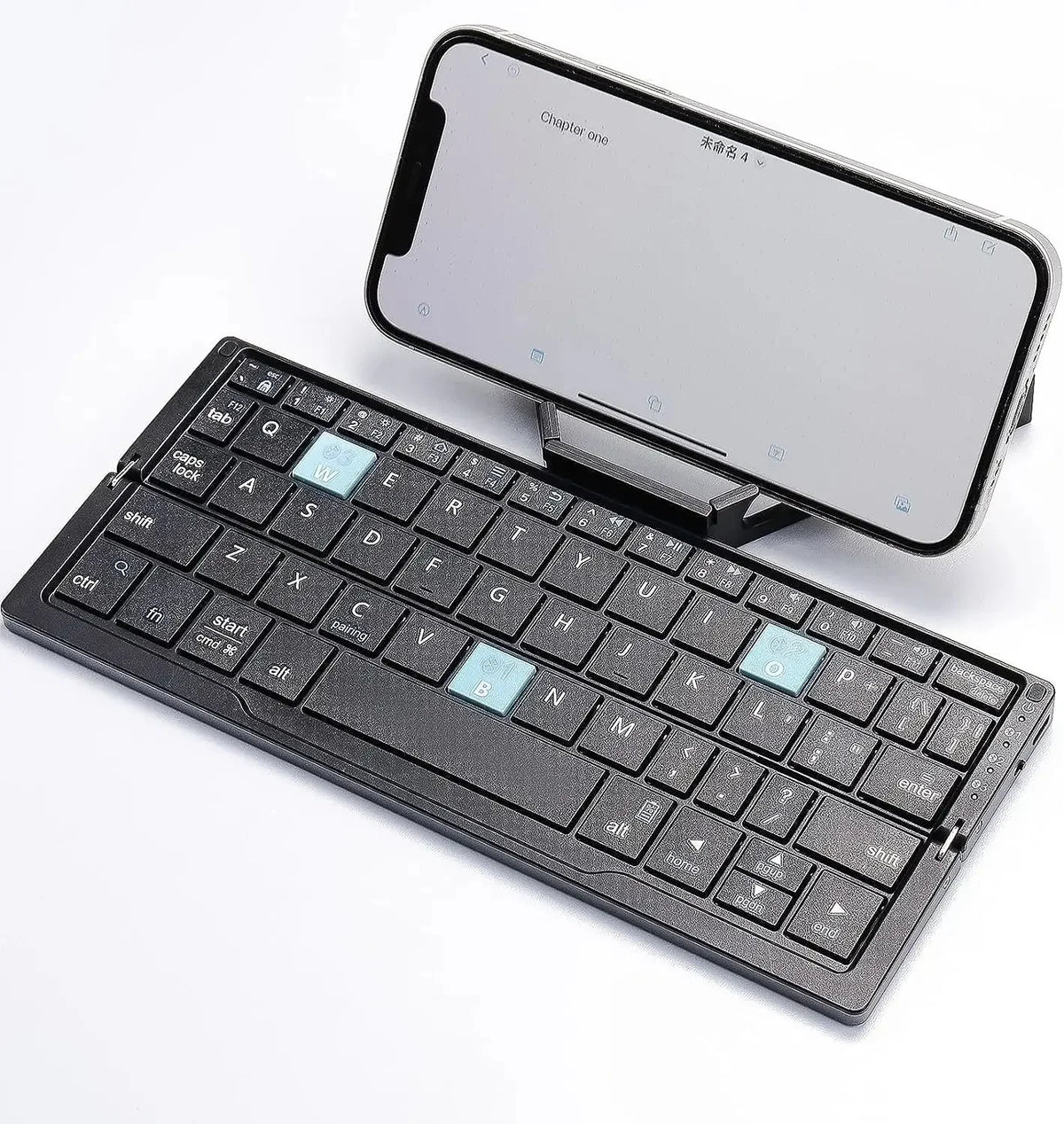 Compact Wireless Keyboard with Magnetic Tablet Holder