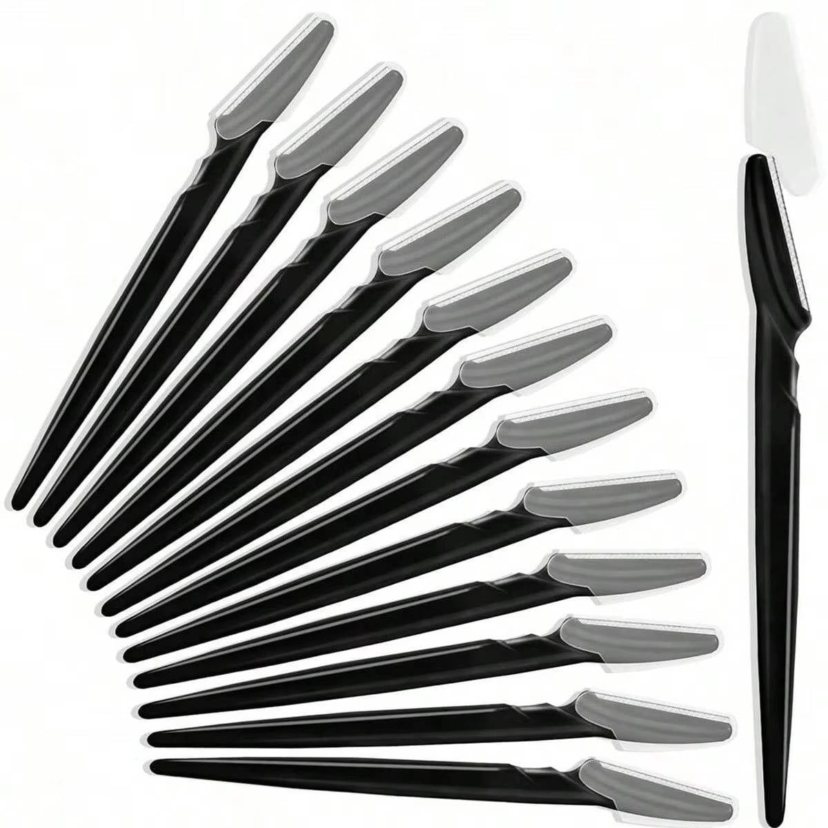 12-Pack Women's Face Razors, Stainless Steel Eyebrow Shapers for Peach Fuzz