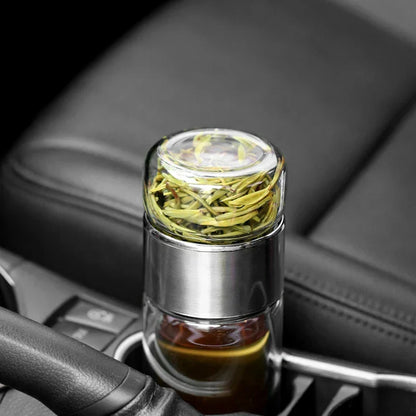 Premium Double-Wall Tea Infuser Bottle with Strainer