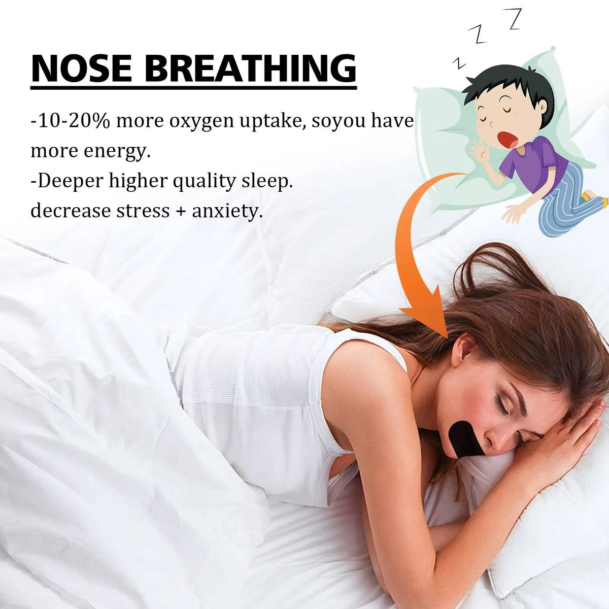 Nasal Breathing Sleep Strips with Natural Bamboo Fiber