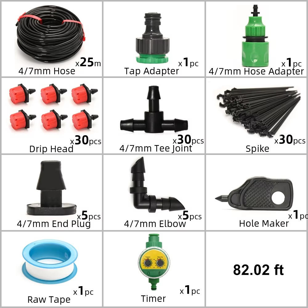 Smart Garden Irrigation Kit with Programmable Timer and Customizable Drip Heads