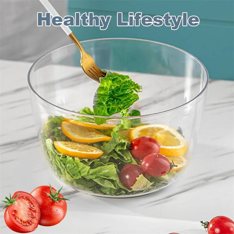 Effortless 3L Salad Dryer with One-Hand Operation and Instant Stop