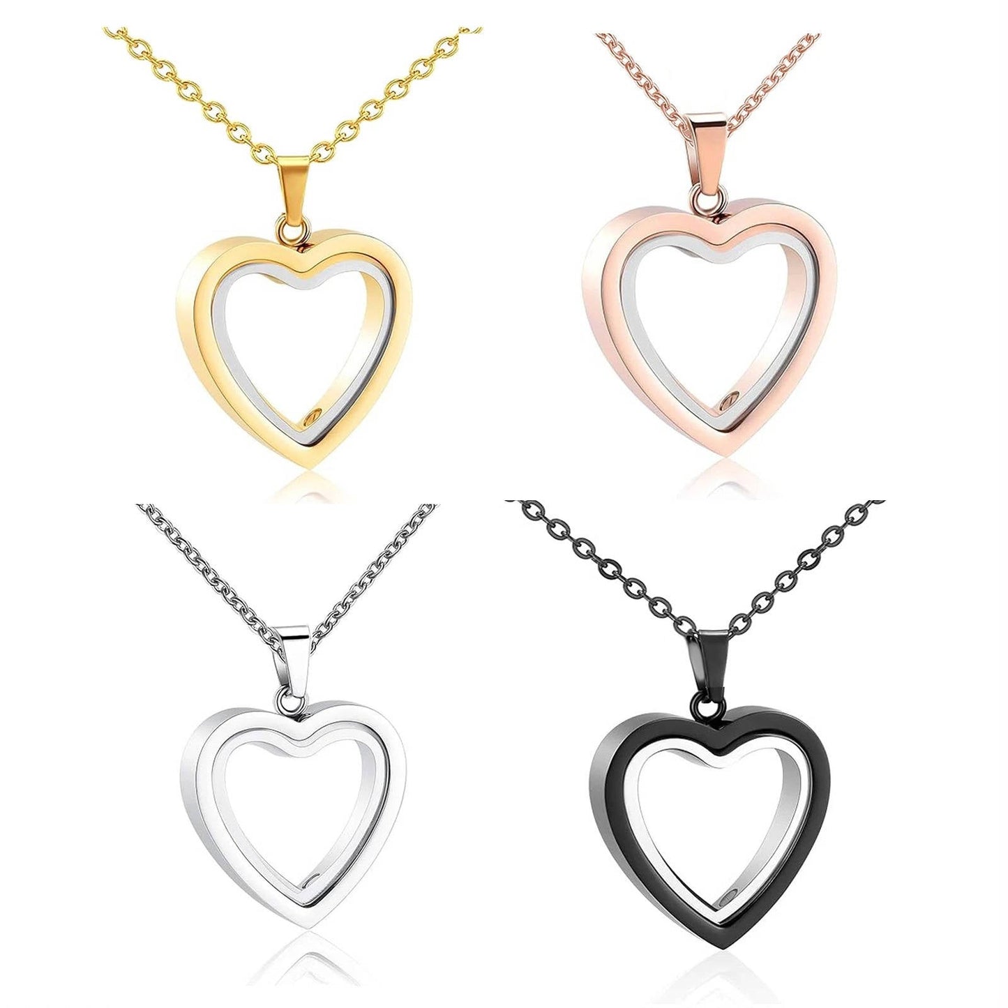 Stainless Steel Heart Necklace - Waterproof Memorial Jewelry for Ashes