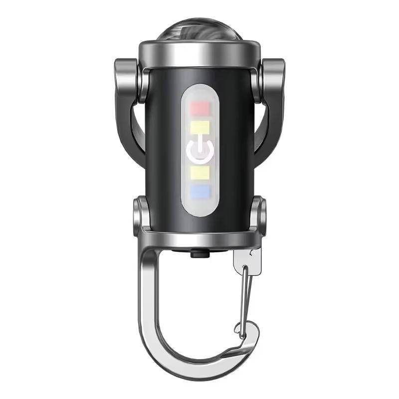 Keychain Flashlight with COB Floodlight and LED – 6 Brightness Settings