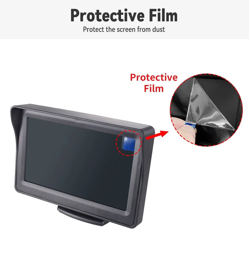 4.3 Inch Backup Monitor with Wireless Reverse Camera for Vehicles, 170° Lens, IP68
