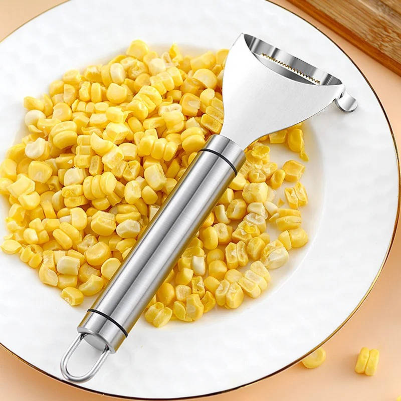 Effortless Corn Kernel Remover with Serrated Steel Blade