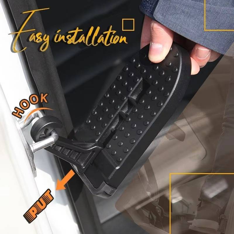 Aluminum Alloy Foldable Step for Vehicle Roof Access - Universal Pedal with Window Breaker for SUV, RV, Truck