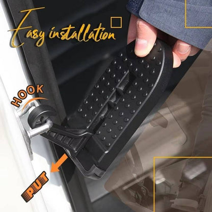 Aluminum Alloy Foldable Step for Vehicle Roof Access - Universal Pedal with Window Breaker for SUV, RV, Truck
