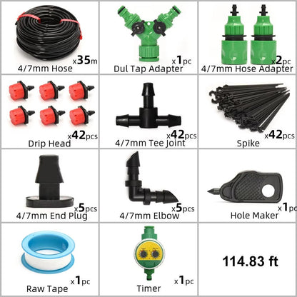 Smart Garden Irrigation Kit with Programmable Timer and Customizable Drip Heads