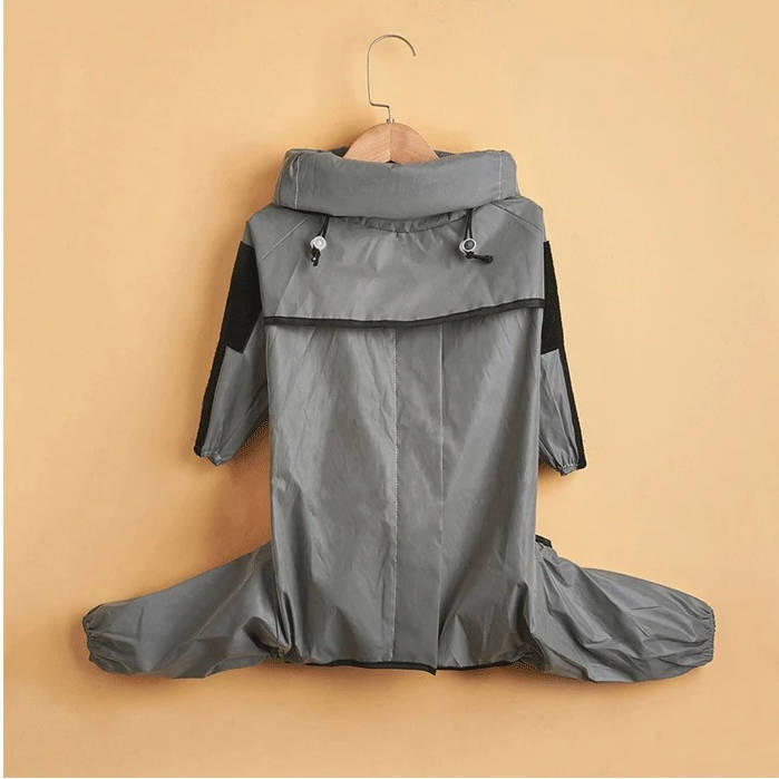 Reflective Waterproof Dog Rain Jacket with Hood and Treat Pocket, M to 5XL