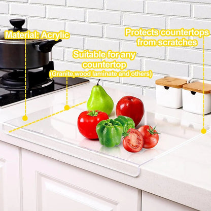 Non-Slip Acrylic Food Prep Board with Edge Grip, 18x14 Inches