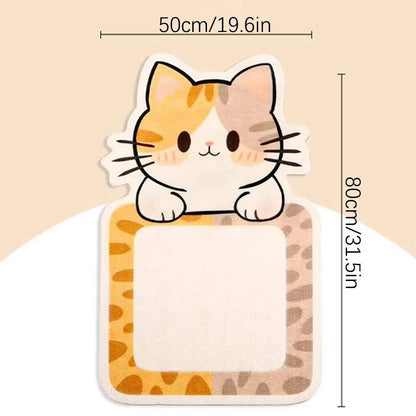 Vertical Felt Cat Scratching Post with Adhesive, Toys and Bells for Indoor Use