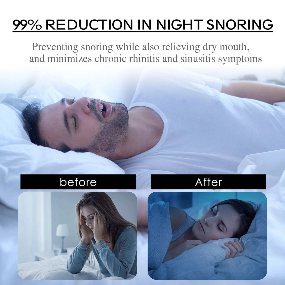 Nasal Breathing Sleep Strips with Natural Bamboo Fiber