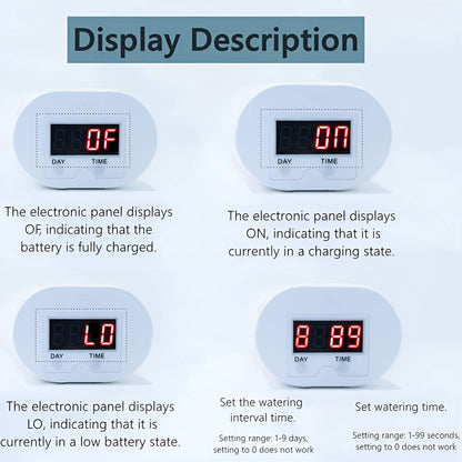 LCD Display Rechargeable Watering System for 8 Pots – 120-Day Battery