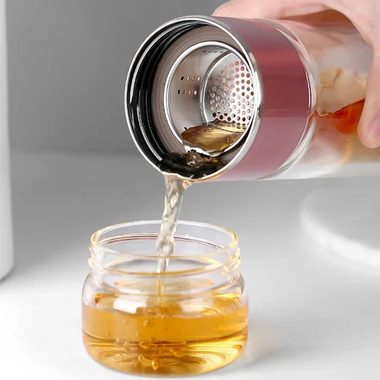 Premium Double-Wall Tea Infuser Bottle with Strainer