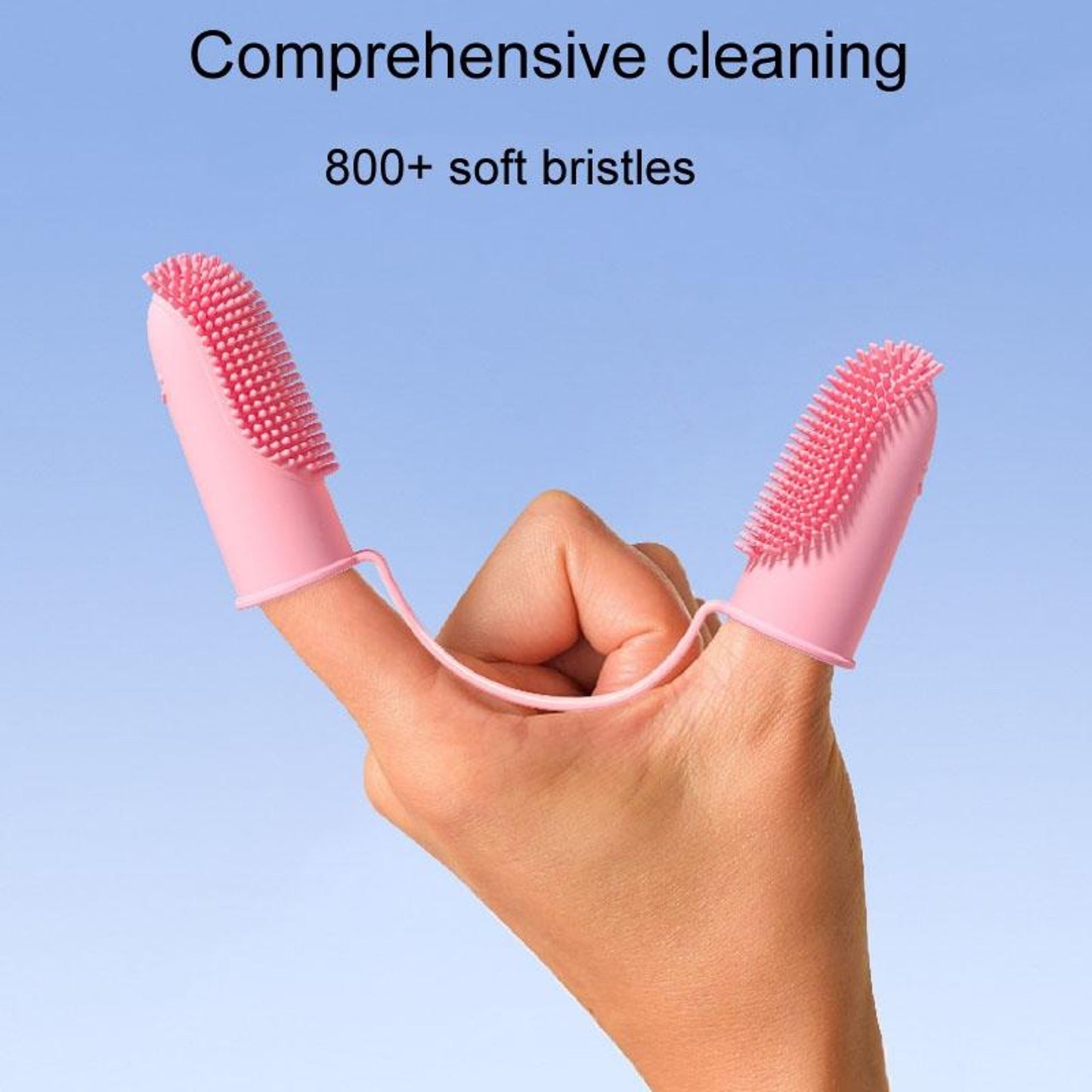 Dual-Finger Pet Toothbrush with 800 Soft Bristles