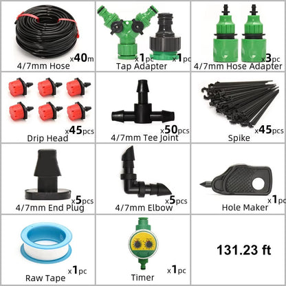 Smart Garden Irrigation Kit with Programmable Timer and Customizable Drip Heads