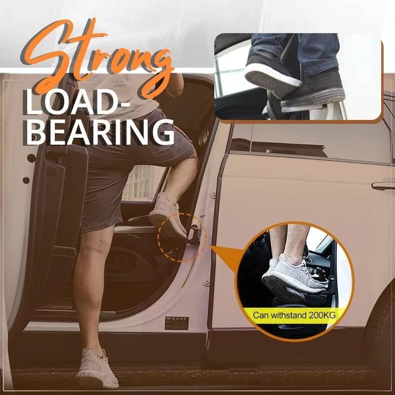 Aluminum Alloy Foldable Step for Vehicle Roof Access - Universal Pedal with Window Breaker for SUV, RV, Truck