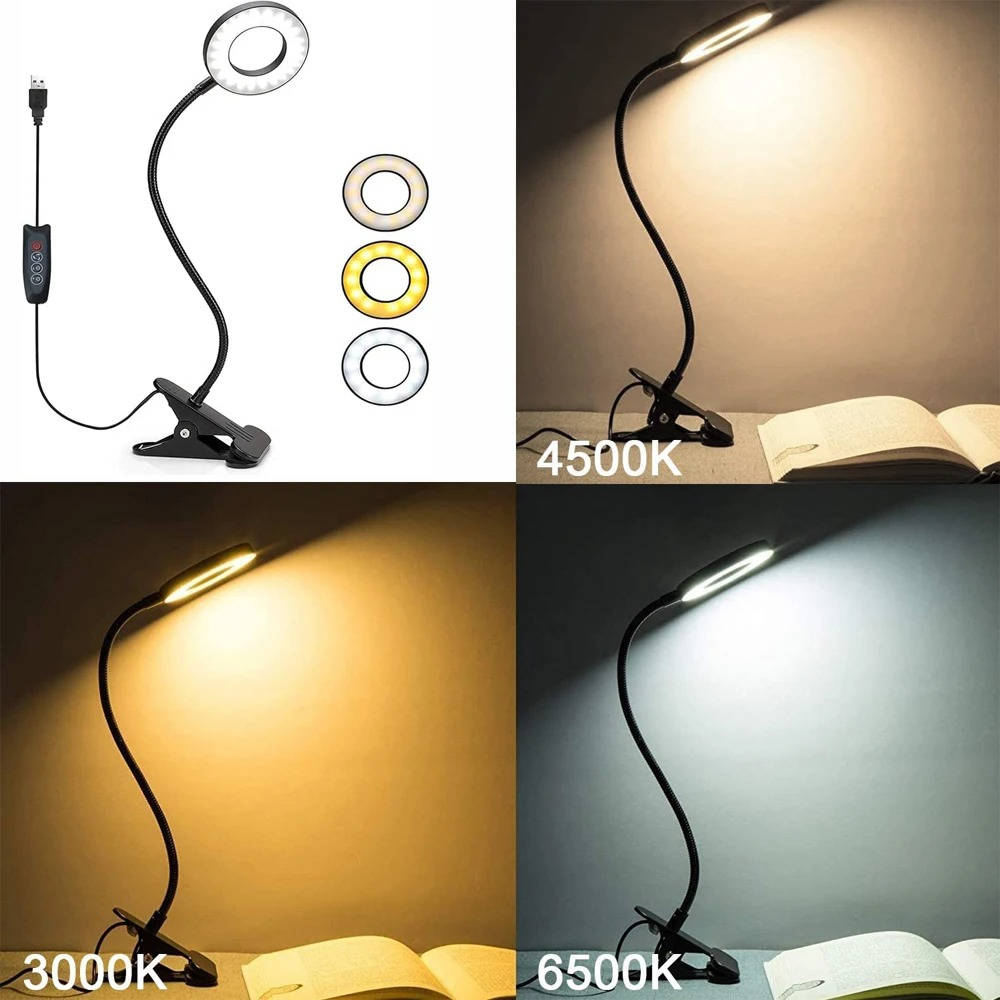 Versatile Adjustable Desk Light with USB Power & 3 Color Options