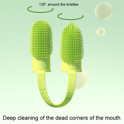Dual-Finger Pet Toothbrush with 800 Soft Bristles
