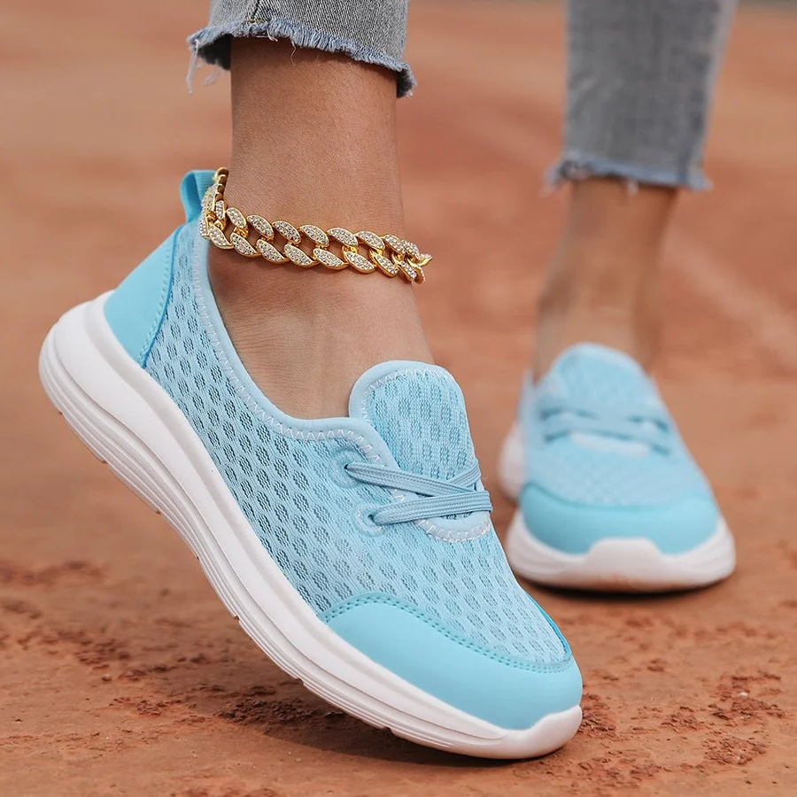 Mesh Walking Shoes for Women with Soft Sole and Triple Arch Support