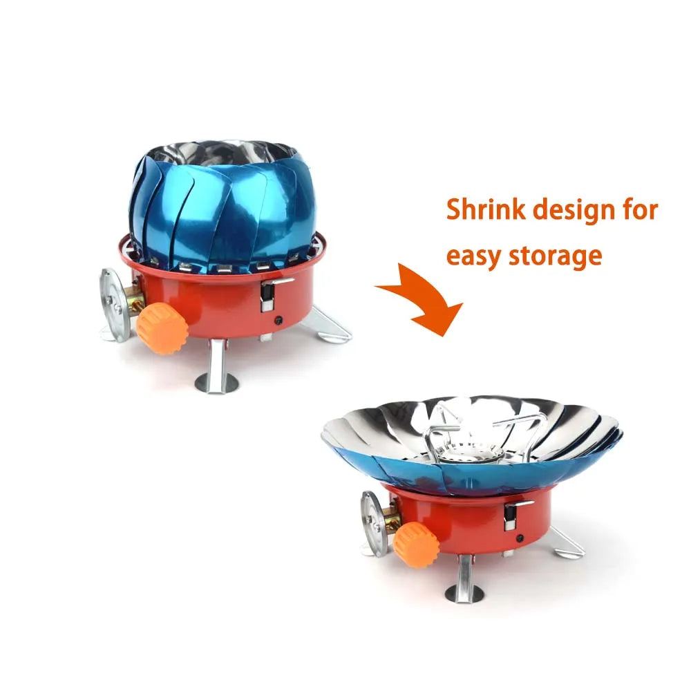 Portable Gas Stove with 2800W Burner, Windproof and Foldable for Camping, Includes Storage Bag