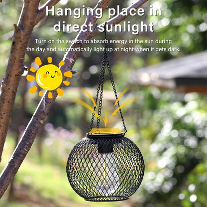 Eco-Friendly Hanging Lantern with Auto Light Sensor & 14-Hour Glow