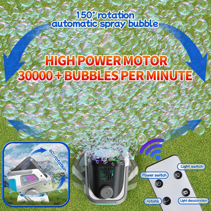 Dynamic Bubble Dispenser with 150-Degree Motion and Colorful LED Lights