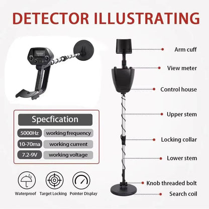 Treasure Hunter Pro: Waterproof Metal Detector with Two Modes
