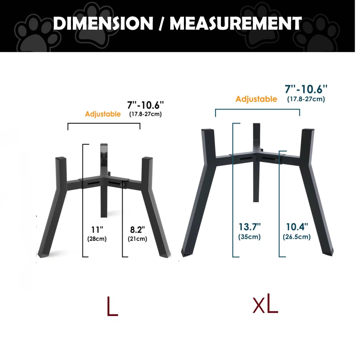 Adjustable Elevated Pet Feeding Stand with Foldable Frame