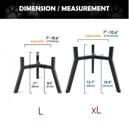 Adjustable Elevated Pet Feeding Stand with Foldable Frame