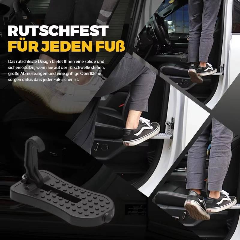 Aluminum Alloy Foldable Step for Vehicle Roof Access - Universal Pedal with Window Breaker for SUV, RV, Truck
