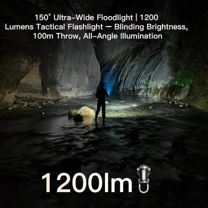 Keychain Flashlight with COB Floodlight and LED – 6 Brightness Settings