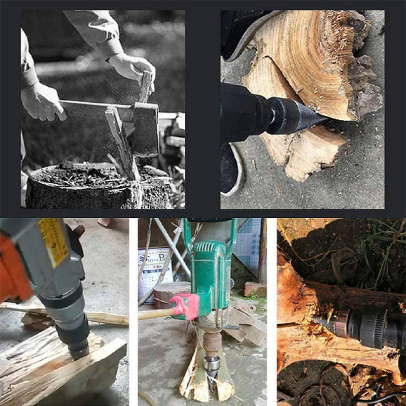 Effortless Firewood Splitting Drill Bit for Any Power Drill