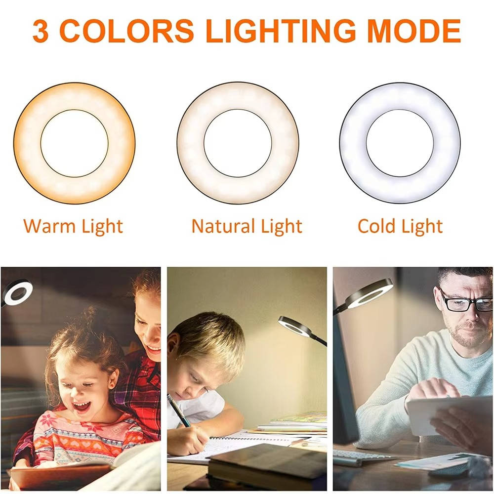 Versatile Adjustable Desk Light with USB Power & 3 Color Options