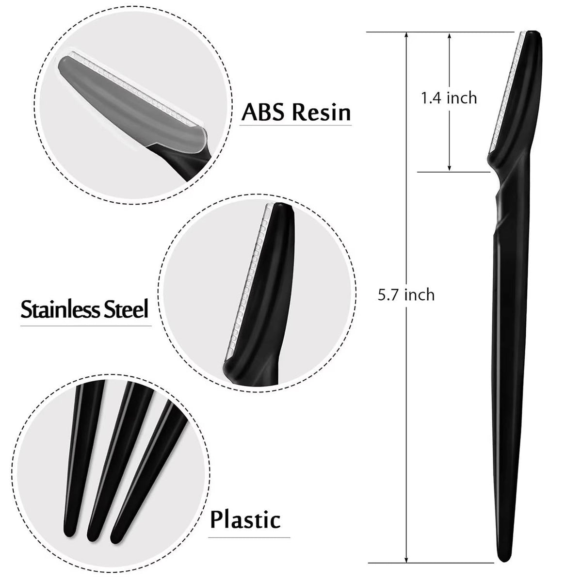 12-Pack Women's Face Razors, Stainless Steel Eyebrow Shapers for Peach Fuzz