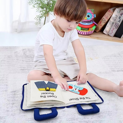 Interactive Fabric Playbook with Textures and Shapes for Infants