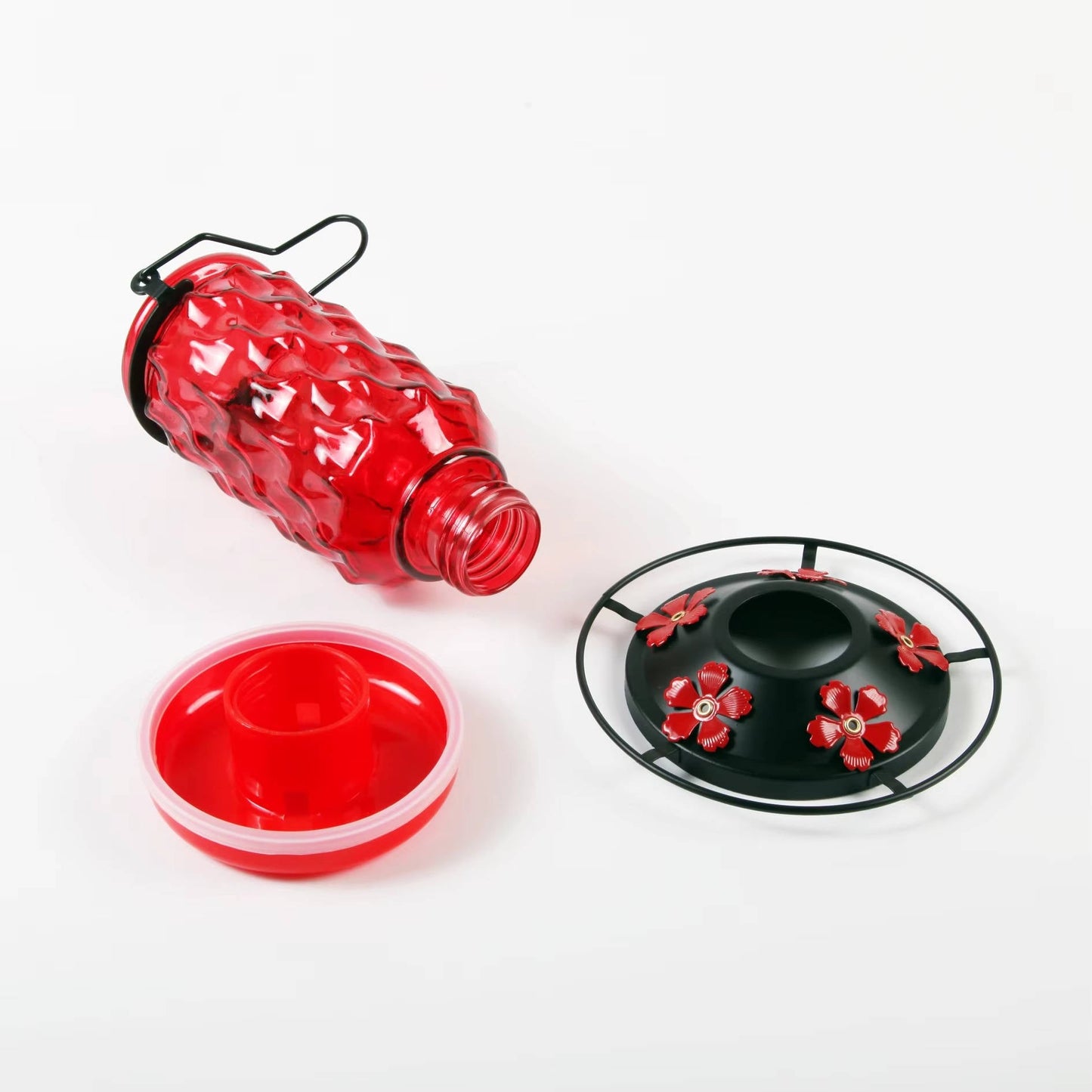 Elegant 16 OZ Nectar Feeder for Hummingbirds with Bee Shields & Ant Moat