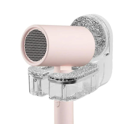 Suction Cup Hair Dryer Rack for Wall – No Drill Bathroom Organizer, Silver