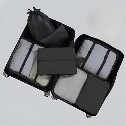 Travel Organizer Cubes with Mesh Panels – 7-Piece Set