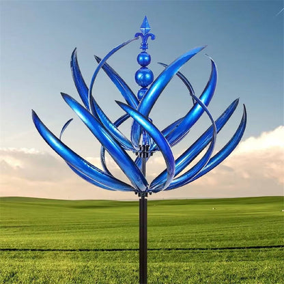 360-Degree Rotating Iron Frame Tulip Wind Spinner for Gardens