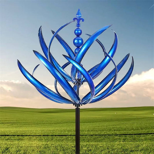 360-Degree Rotating Iron Frame Tulip Wind Spinner for Gardens
